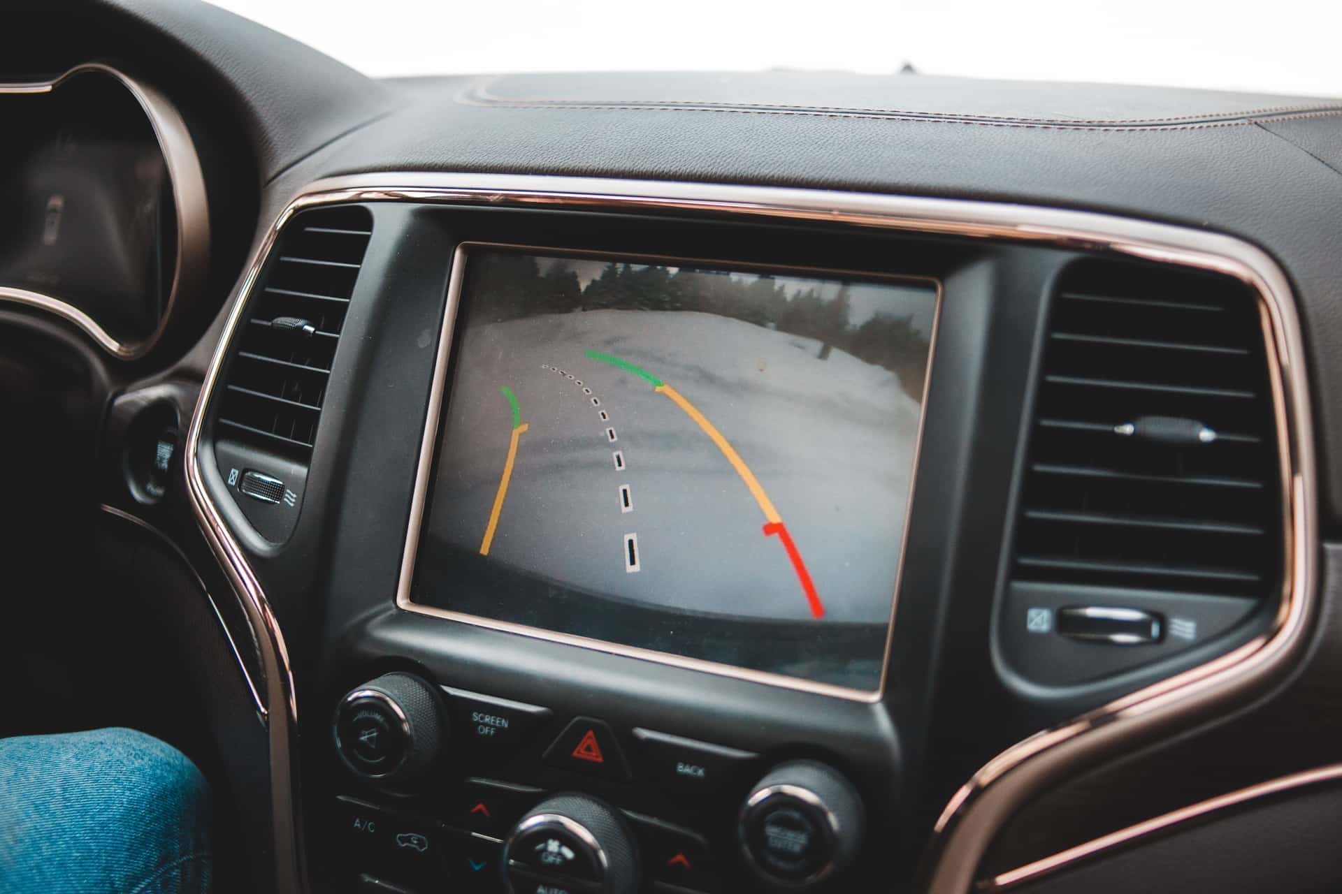 Reversing camera display mounted in a vehicle cab